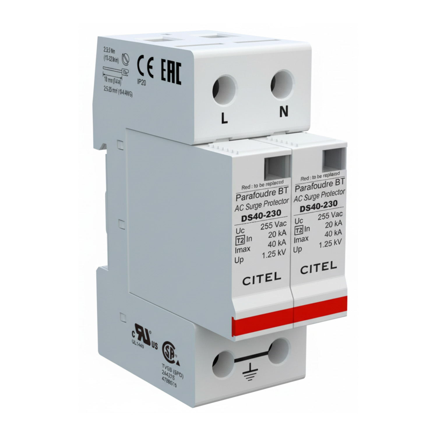 Обмежувач перенапруг CITEL AC 1-фазний T2 / C461501 DS42-230